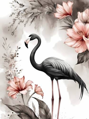 Flamingo Watercolor Painting No.5 thumb