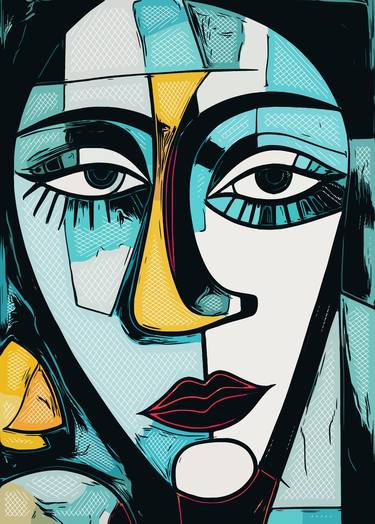 Woman Portrait Abstract Geometric No.4 thumb