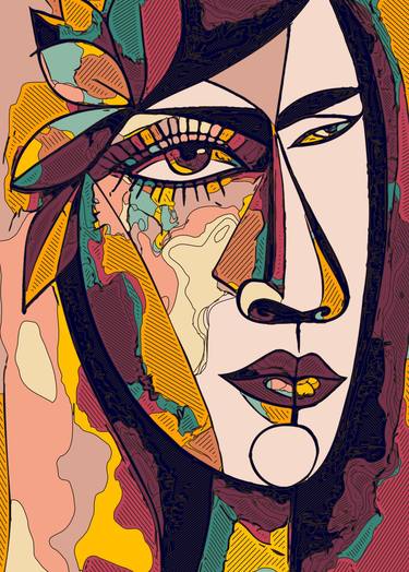 Woman Portrait Abstract Geometric No.5 thumb