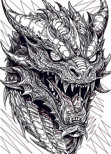 Japanese Dragon Line Art No.8 thumb