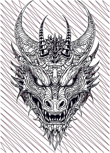 Japanese Dragon Line Art No.9 thumb