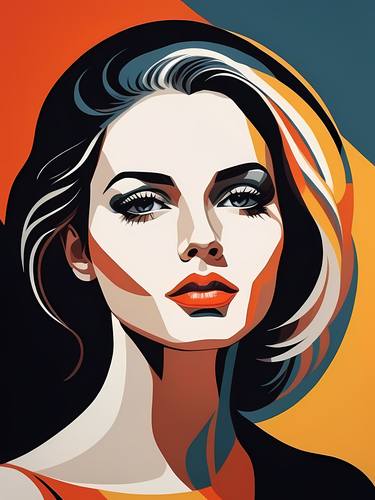 Pop Art Woman Portrait Abstract Geometric Art No.1 thumb