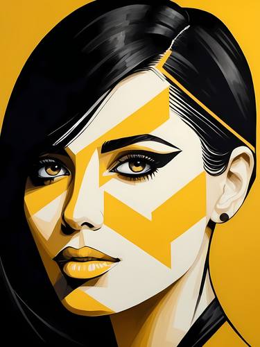 Pop Art Woman Portrait Abstract Geometric Art No.3 thumb