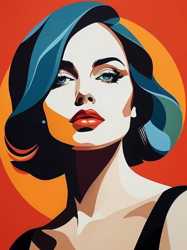 Pop Art Woman Portrait Abstract Geometric Art No.6 thumb