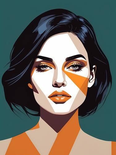 Pop Art Woman Portrait Abstract Geometric Art No.8 thumb