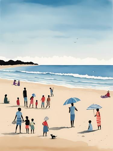 Print of Beach Digital by Dmitry O
