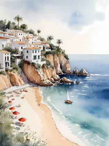 Print of Beach Digital by Dmitry O