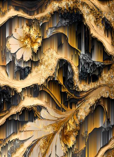 Glitch Golden Flowers No.3 thumb