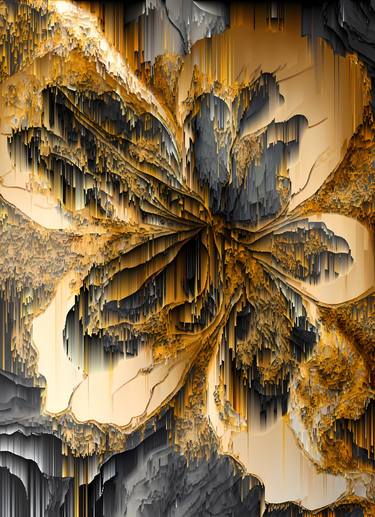 Glitch Golden Flowers No.4 thumb