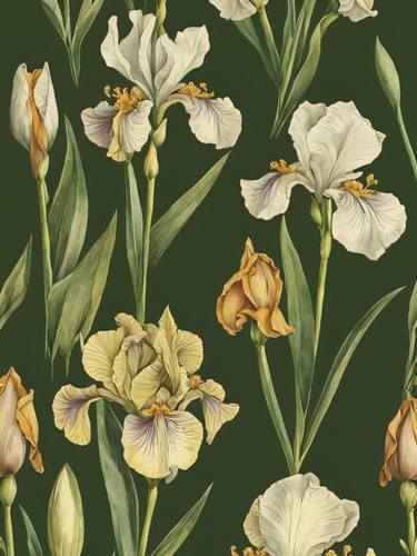 Iris Wildflower Vintage Botanical No.4 thumb
