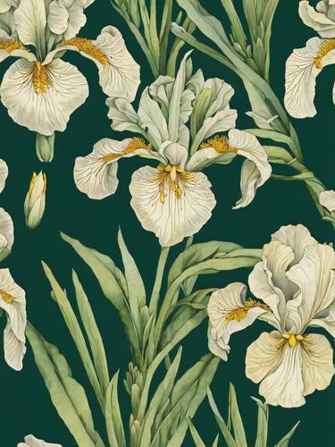 Iris Wildflower Vintage Botanical No.5 thumb