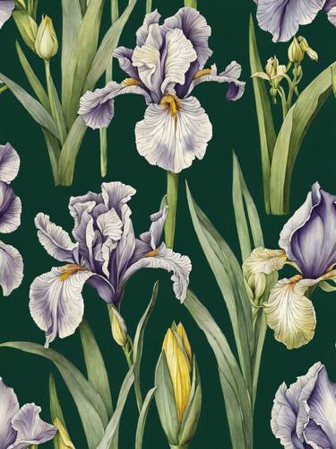 Iris Wildflower Vintage Botanical No.12 thumb