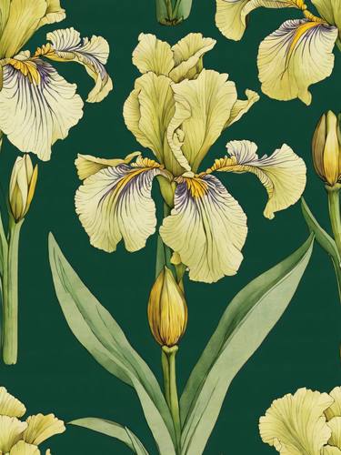 Iris Wildflower Vintage Botanical No.14 thumb
