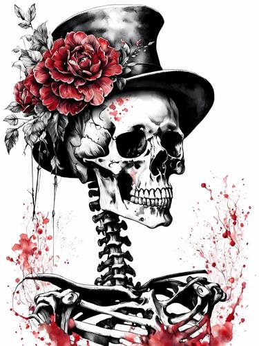 Floral Skeleton With Hat No.12 thumb