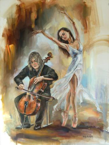 Original Figurative Music Paintings by Nelly Baksht