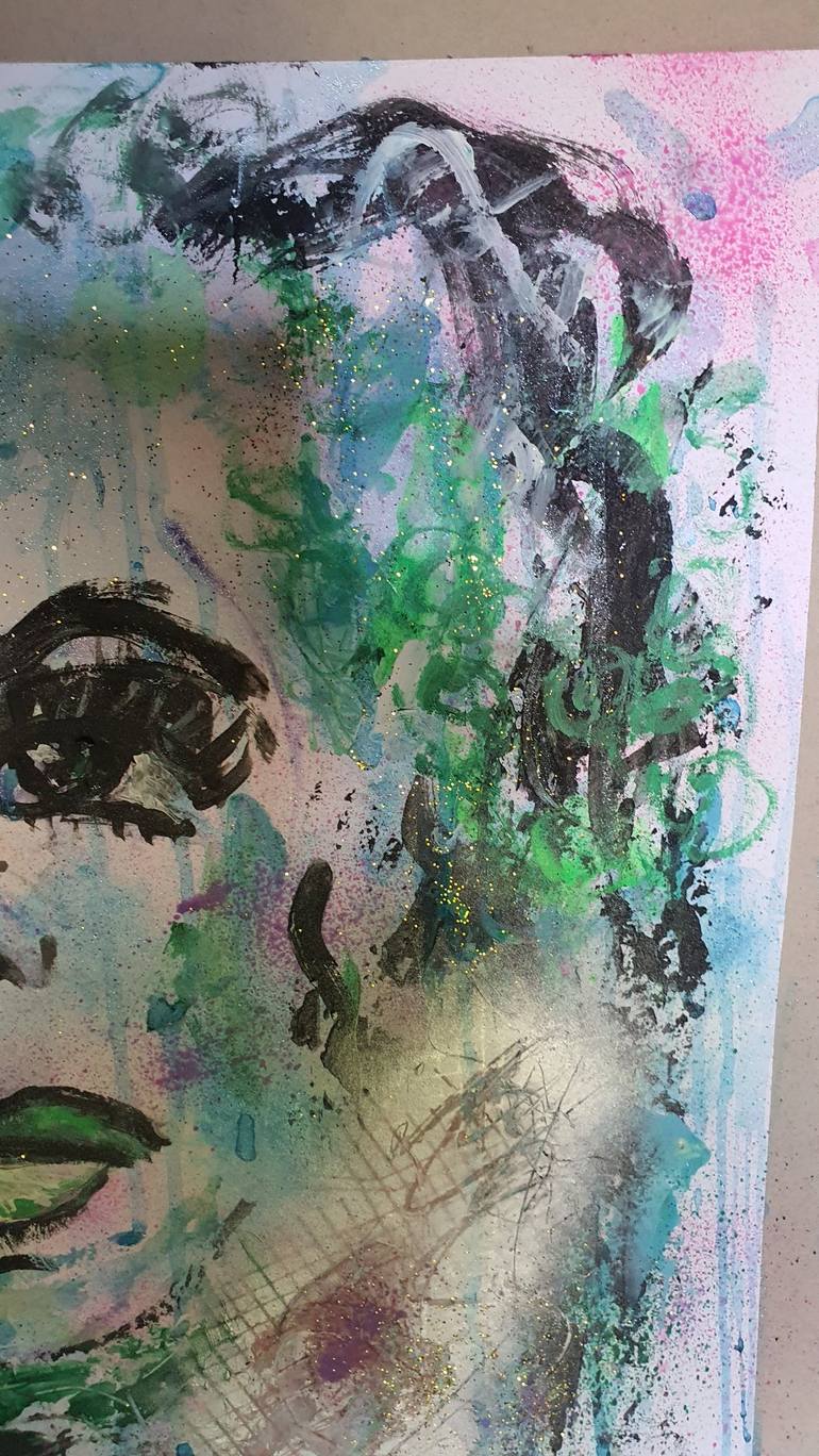 Original Abstract Expressionism Portrait Painting by Ursula Gnech