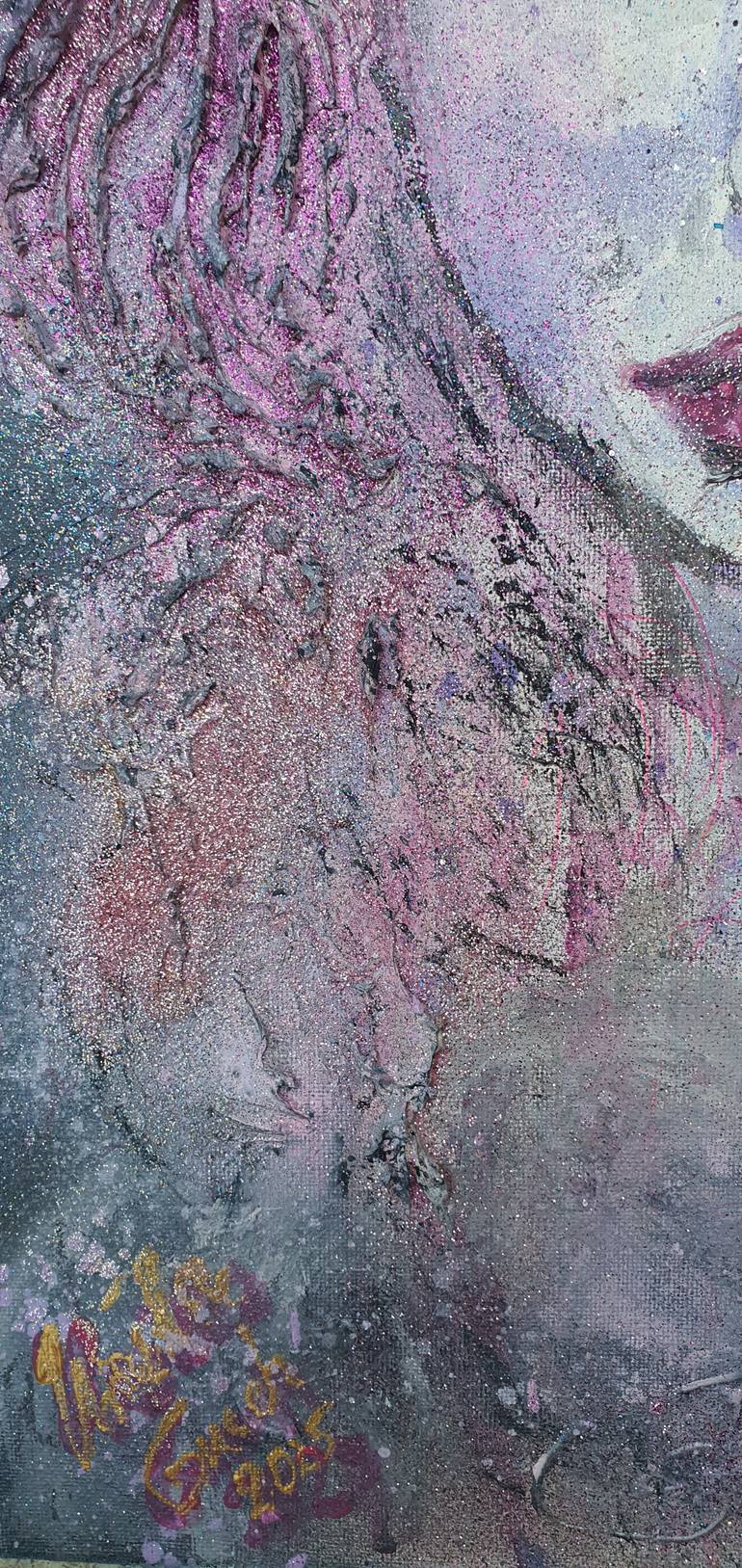 Original Abstract People Painting by Ursula Gnech
