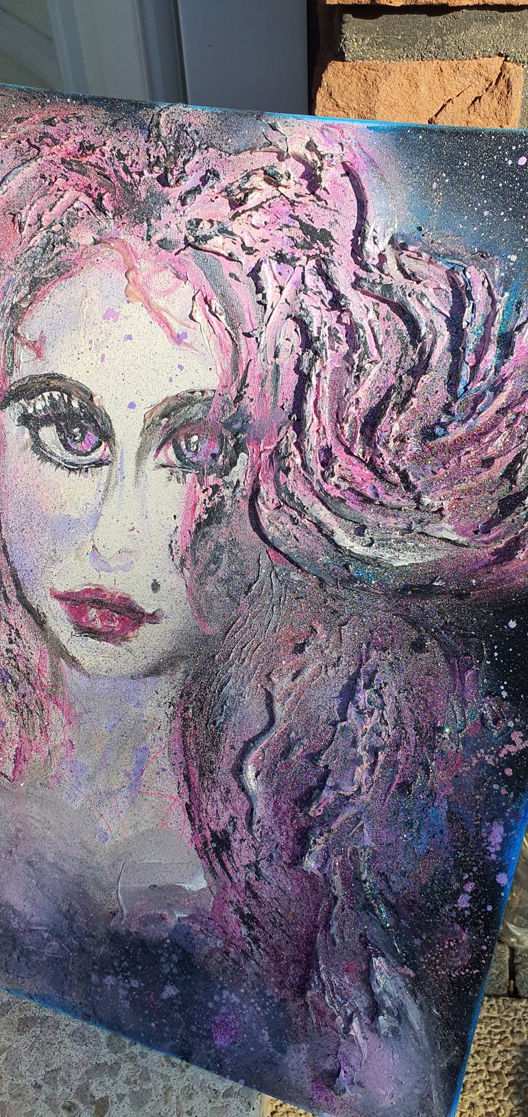 Original Abstract People Painting by Ursula Gnech