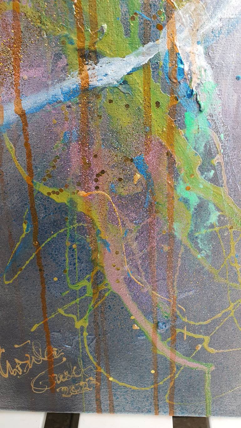 Original Abstract Expressionism Portrait Painting by Ursula Gnech