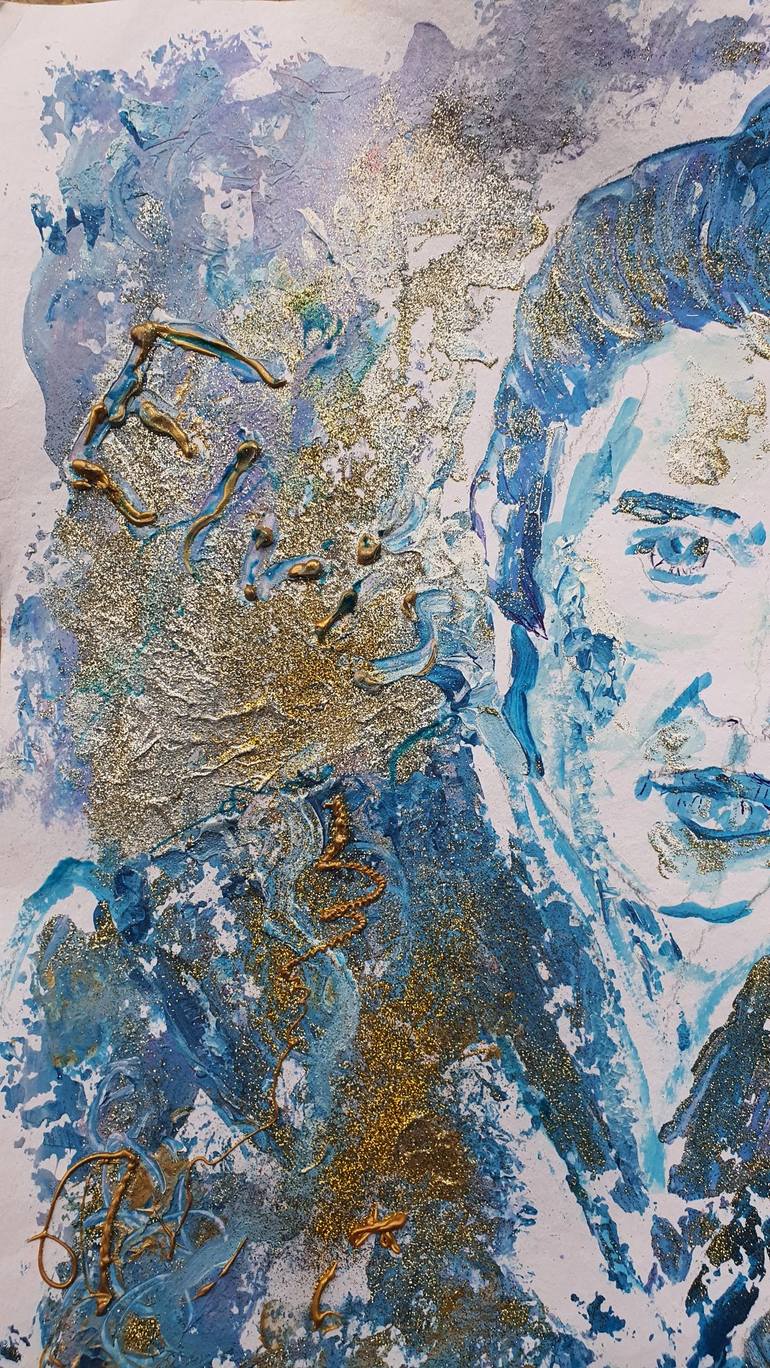 Original Abstract Expressionism Portrait Painting by Ursula Gnech