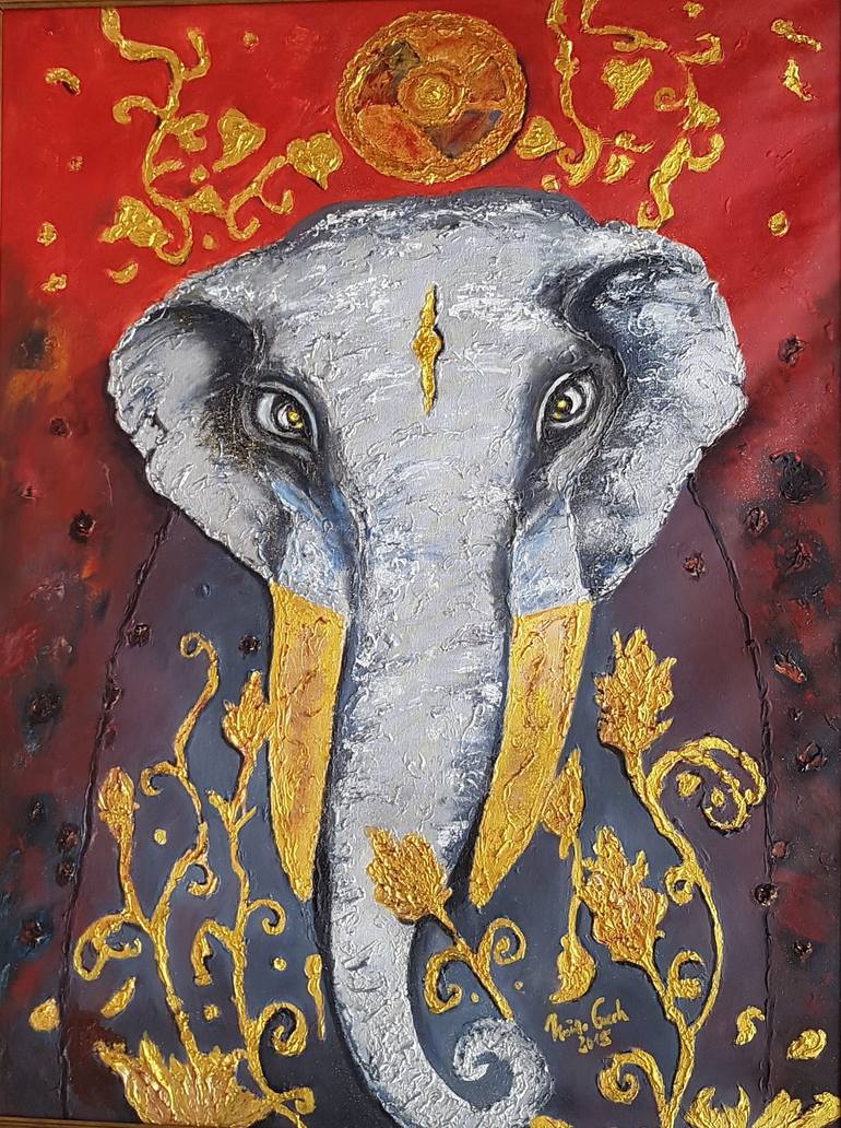 Der Buddhistische Elefant The Buddhist Elephant Painting By Ursula Gnech Saatchi Art