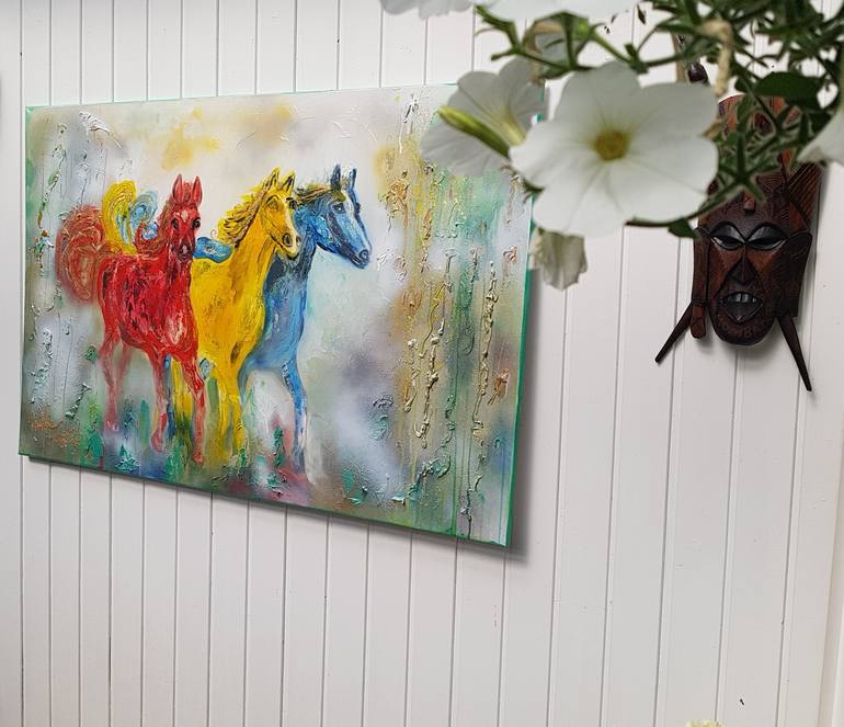 Original Abstract Horse Painting by Ursula Gnech