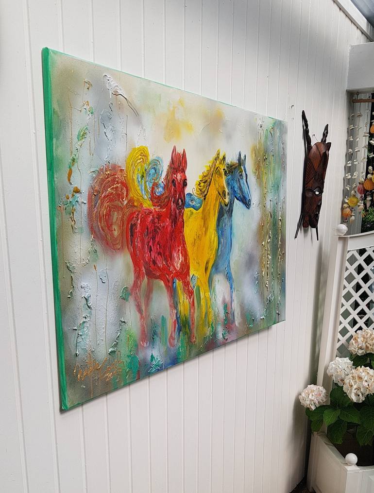 Original Abstract Horse Painting by Ursula Gnech