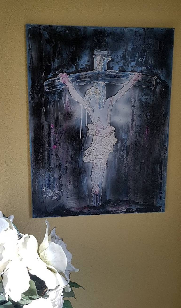 Original Abstract Religion Painting by Ursula Gnech