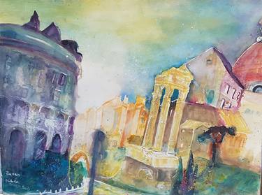 Original Expressionism Architecture Paintings by Ursula Gnech
