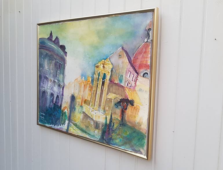 Original Expressionism Architecture Painting by Ursula Gnech