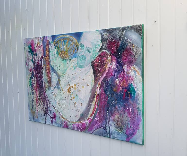 Original Documentary People Painting by Ursula Gnech
