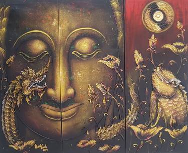 Culture: Buddha and the Naga (three-pieces)/Triptych thumb