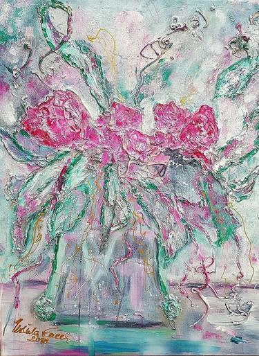 Original Abstract Floral Paintings by Ursula Gnech