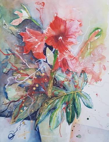 Original Floral Paintings by Ursula Gnech