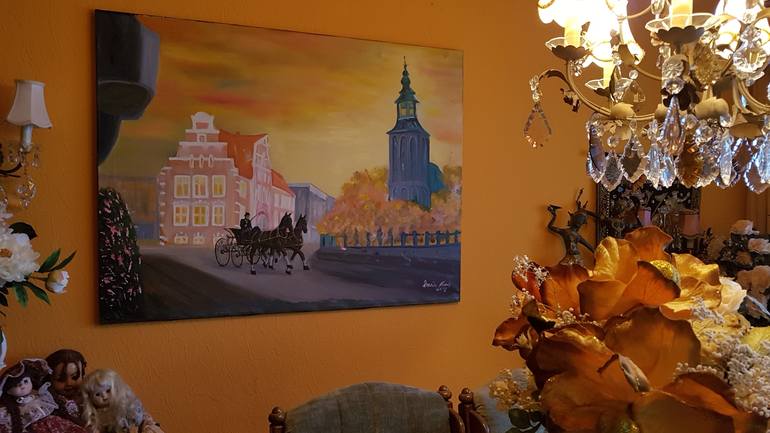 Original Documentary Cities Painting by Ursula Gnech