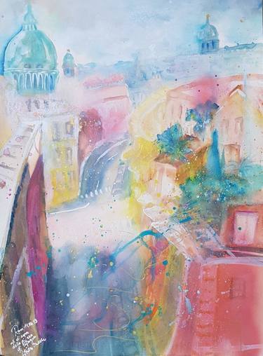 Original Expressionism Cities Paintings by Ursula Gnech