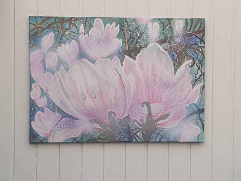 Original Abstract Floral Painting by Ursula Gnech