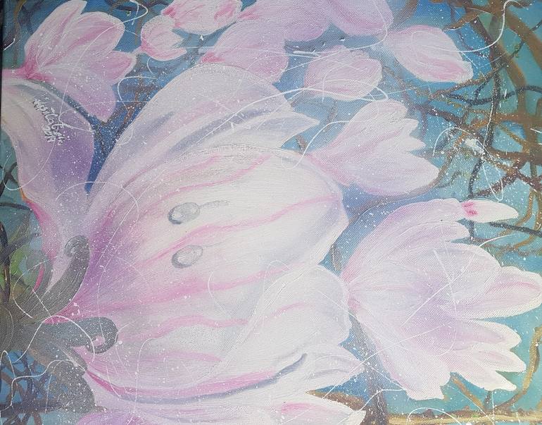Original Abstract Floral Painting by Ursula Gnech