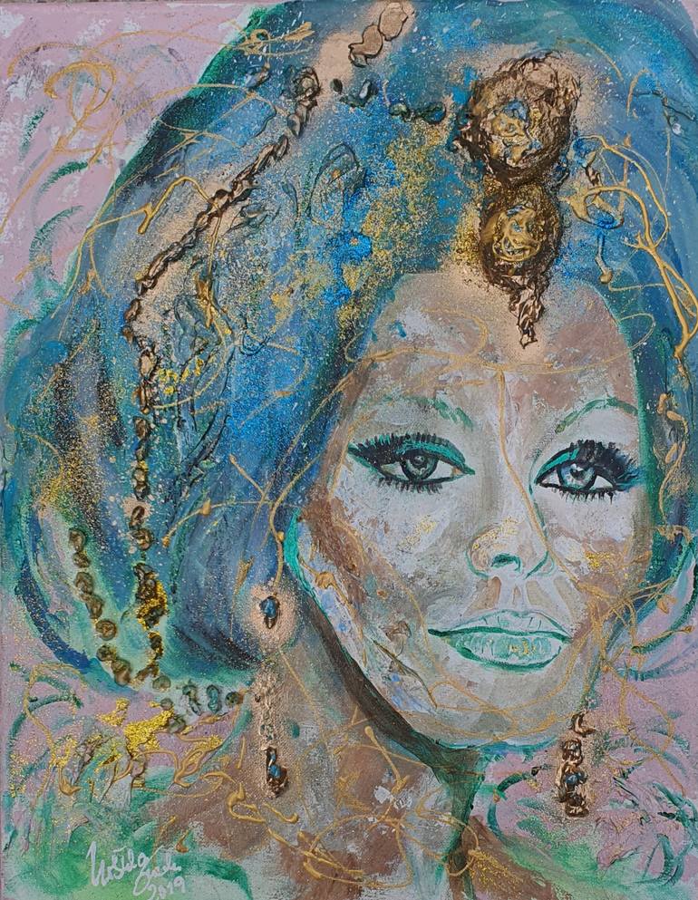 Original Abstract People Painting by Ursula Gnech