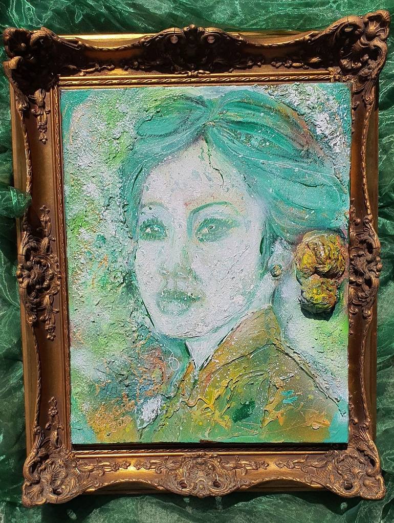 Original Abstract Portrait Painting by Ursula Gnech