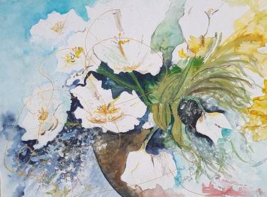 Original Expressionism Floral Paintings by Ursula Gnech