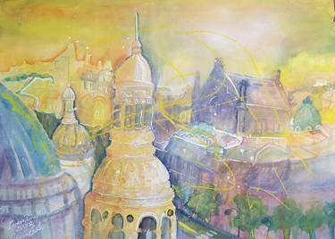 Original Expressionism Cities Paintings by Ursula Gnech