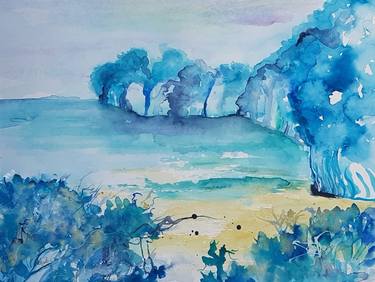 Original Abstract Beach Paintings by Ursula Gnech