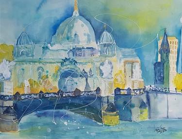 Original Abstract Cities Paintings by Ursula Gnech