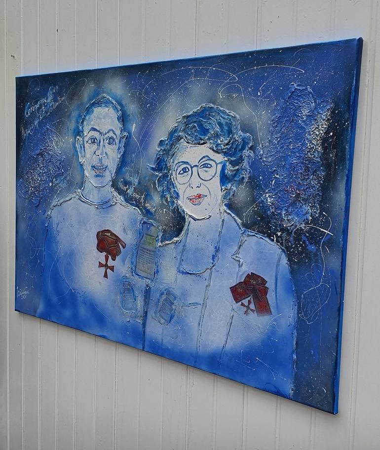 Original Abstract Expressionism People Painting by Ursula Gnech