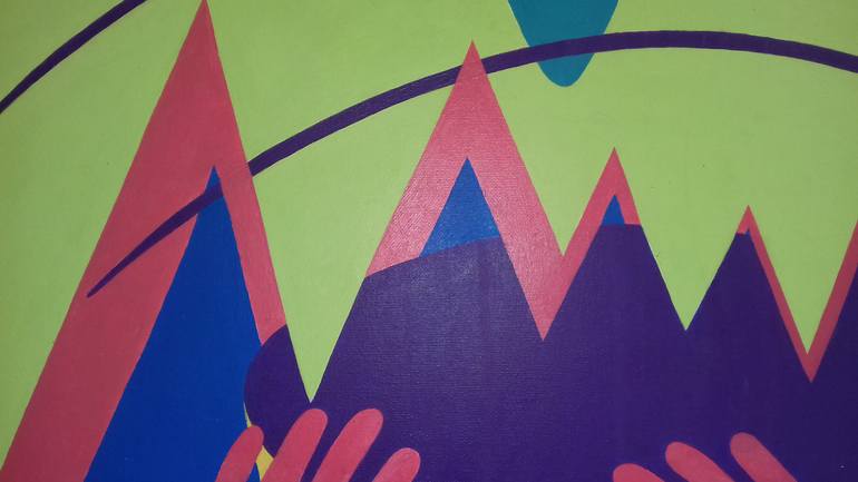 Original Pop Art Landscape Painting by Peter Daniel Blom