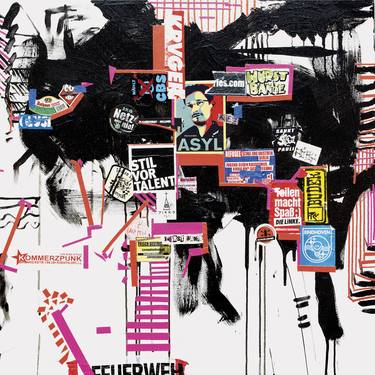 Original Conceptual Graffiti Collage by Egon Zippel