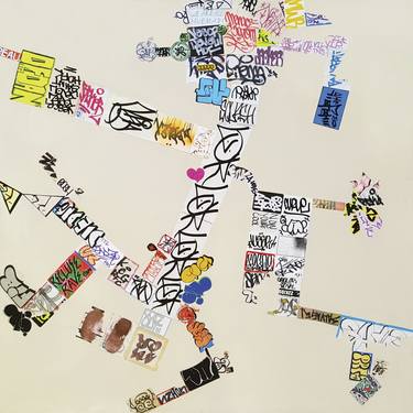 Original Conceptual Graffiti Collage by Egon Zippel