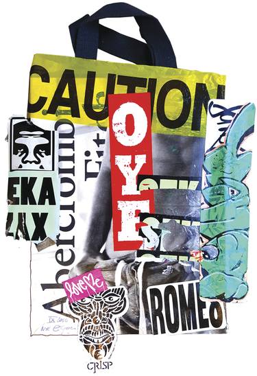 Original Conceptual Graffiti Collage by Egon Zippel