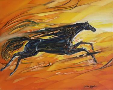 Print of Horse Paintings by Aibek Begalin